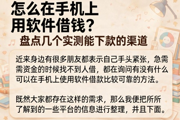 怎么在手机上用软件借钱？盘点几个实测能下款的渠道