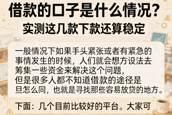 借款的口子是什么情况？实测这几款下款还算稳定