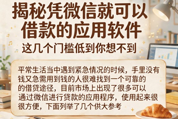 揭秘凭微信就可以借款的应用软件，这几个门槛低到你想不到