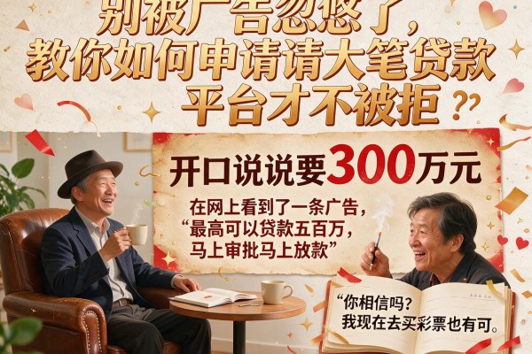 别被广告忽悠了，教你如何申请大笔贷款平台才不被拒