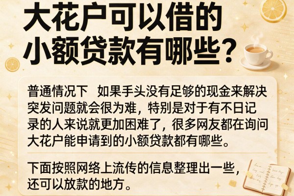 大花户可以借的小额贷款有哪些？整理了几个还能下款的渠道