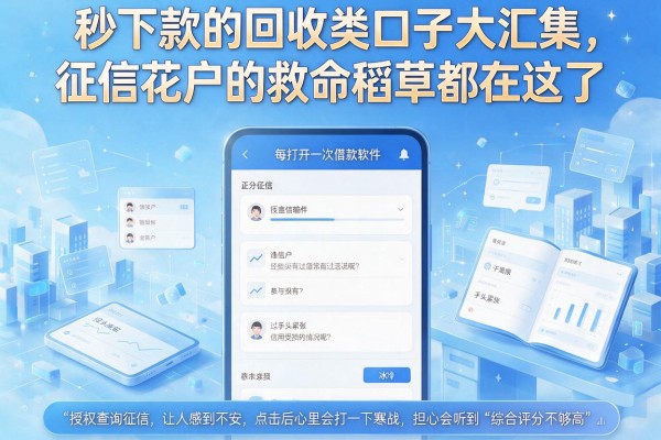 秒下款的回收类口子大汇集，征信花户的救命稻草都在这了