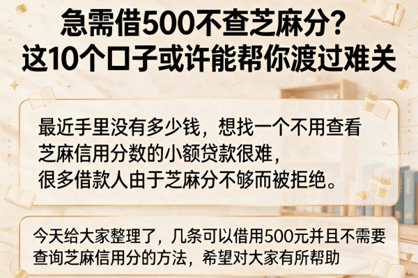 急需借500不查芝麻分？这10个口子或许能帮你渡过难关