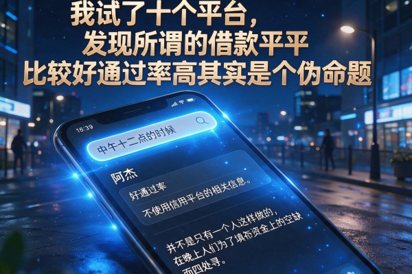 我试了十个平台，发现所谓的借款平台比较好通过率高其实是个伪命题
