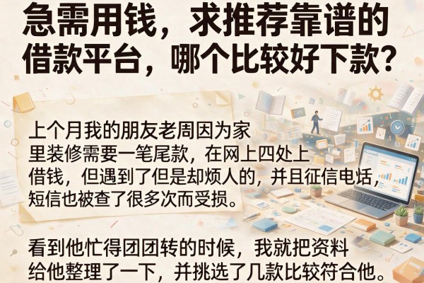 急需用钱，求推荐靠谱的借款平台，哪个比较好下款？