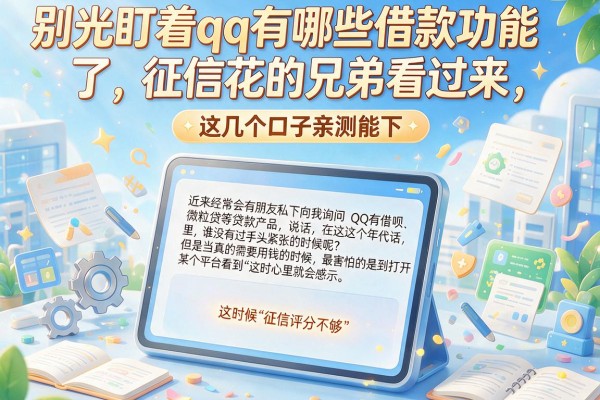 别光盯着qq有哪些借款功能了，征信花的兄弟看过来，这几个口子亲测能下
