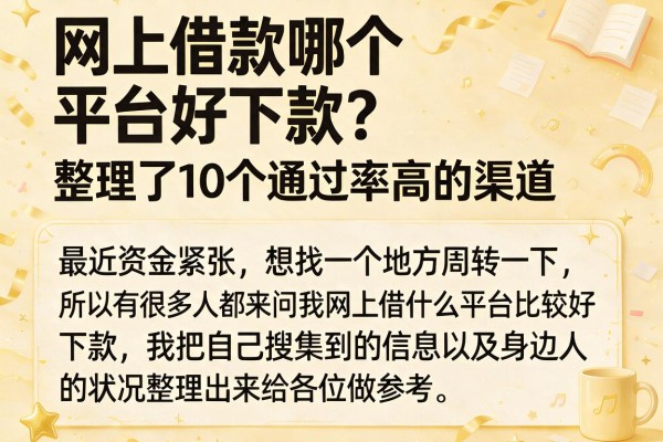 网上借款哪个平台好下款？整理了10个通过率高的渠道