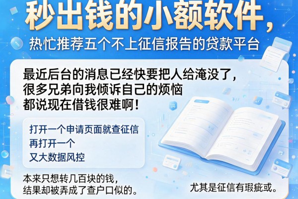 秒出钱的小额软件，热忱推荐五个不上征信报告的贷款平台