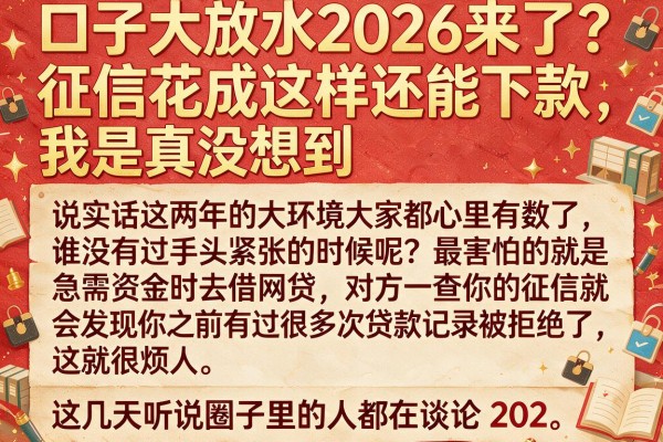 口子大放水2026来了？征信花成这样还能下款，我是真没想到