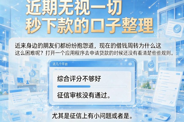 近期无视一切秒下款的口子整理，这几个平台亲测能下