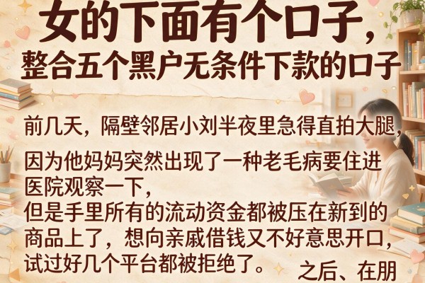 女的下面有个口子，整合五个黑户无条件下款的口子