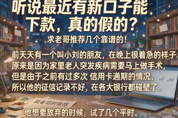 听说最近有新口子能下款，真的假的？求老哥推荐几个靠谱的！