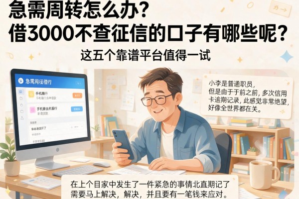 急需周转怎么办？借3000不查征信的口子有哪些呢？这五个靠谱平台值得一试