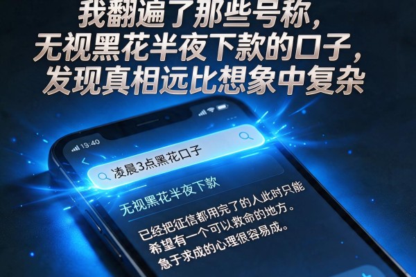 我翻遍了那些号称无视黑花半夜下款的口子，发现真相远比想象中复杂