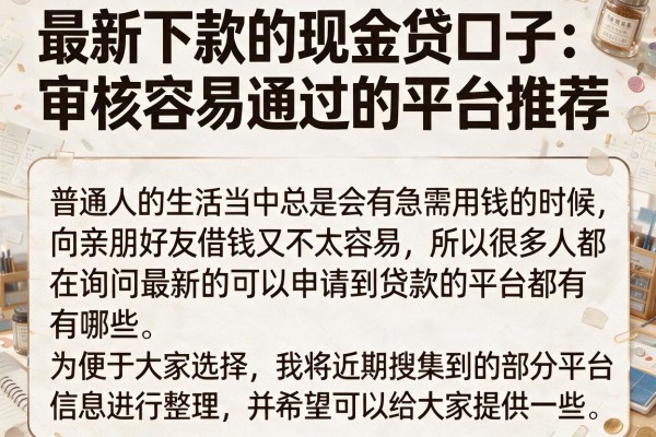 最新下款的现金贷口子：审核容易通过的平台推荐