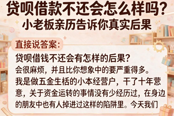 贷呗借款不还会怎么样吗？小老板亲历告诉你真实后果