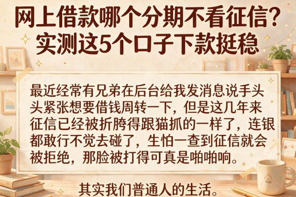 网上借款哪个分期不看征信？实测这5个口子下款挺稳
