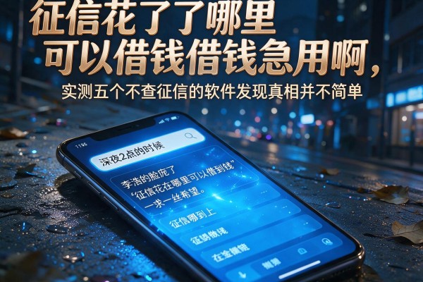 征信花了哪里可以借钱急用啊，实测五个不查征信的软件发现真相并不简单