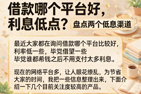 借款哪个平台好,利息低点？盘点两个低息渠道
