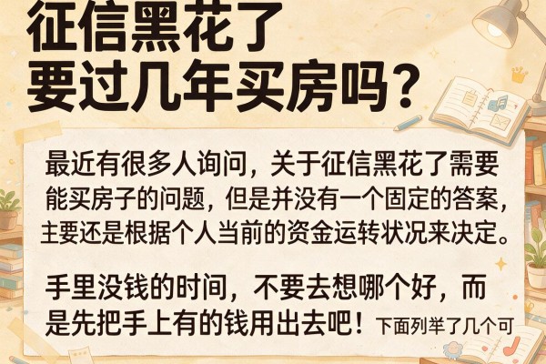 征信黑花了要过几年买房吗？急用钱的看这几款口子
