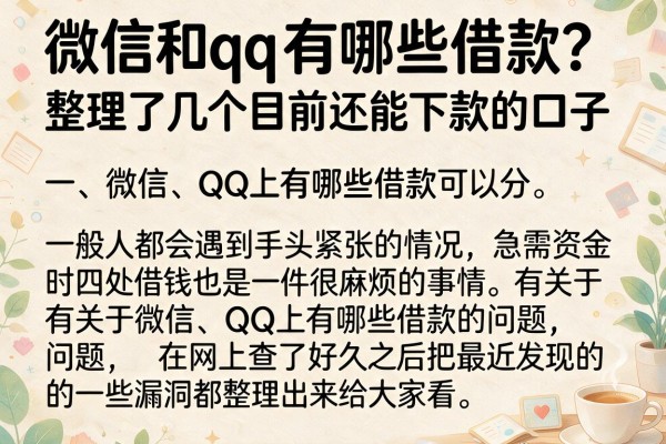 微信和qq有哪些借款？整理了几个目前还能下款的口子