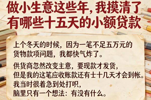 做小生意这些年，我摸清了有哪些十五天的小额贷款
