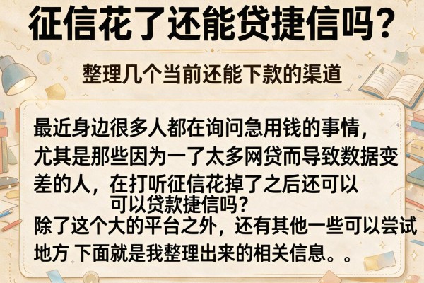 征信花了还能贷捷信吗？整理几个当前还能下款的渠道