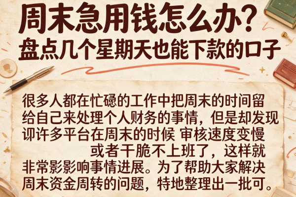 周末急用钱怎么办？盘点几个星期天也能下款的口子