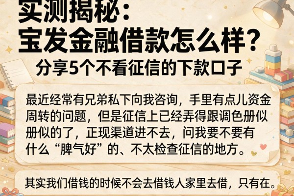实测揭秘：宝发金融借款怎么样？分享5个不看征信的下款口子