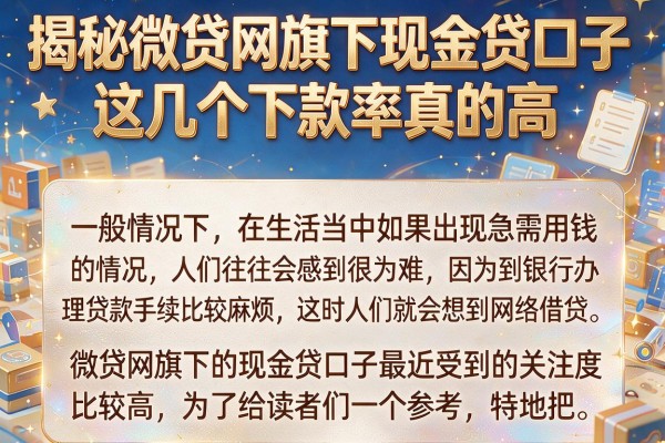 揭秘微贷网旗下现金贷口子,这几个下款率真的高