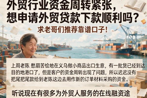 外贸行业资金周转紧张，想申请外贸贷款下款顺利吗？求老哥们推荐靠谱口子！