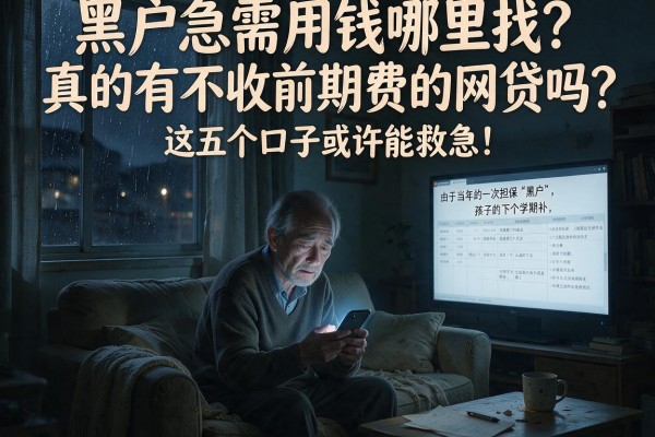 黑户急需用钱哪里找？真的有不收前期费的网贷吗？这五个口子或许能救急！