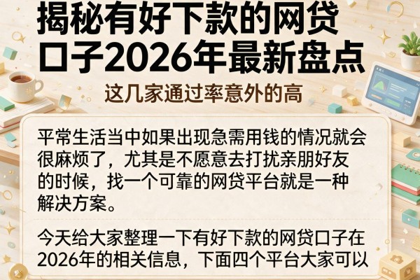 揭秘有好下款的网贷口子2026年最新盘点，这几家通过率意外的高
