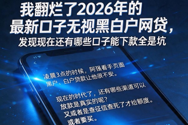 我翻烂了2026年的最新口子无视黑白户网贷，发现现在还有哪些口子能下款全是坑