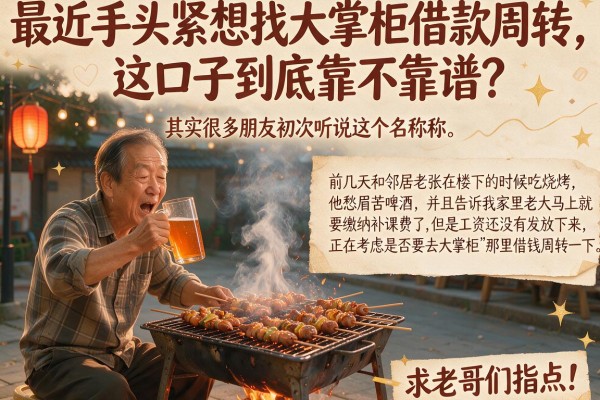 最近手头紧想找大掌柜借款周转，这口子到底靠不靠谱？求老哥们指点！