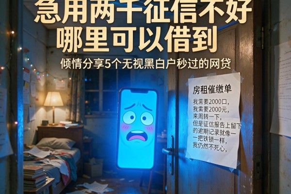急用两千征信不好,哪里可以借到，倾情分享5个无视黑白户秒过的网贷