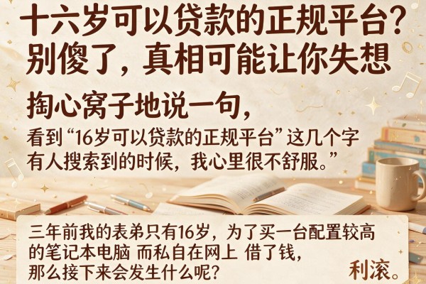 十六岁可以贷款的正规平台？别傻了，真相可能让你失望