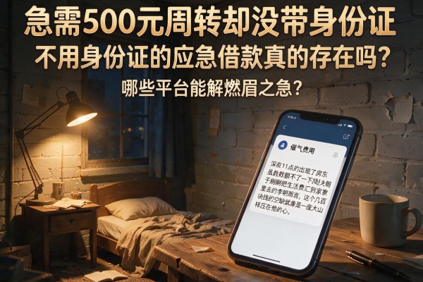 急需500元周转却没带身份证?不用身份证的应急借款真的存在吗?哪些平台能解燃眉之急?