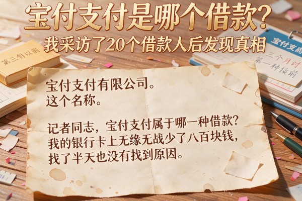 宝付支付是哪个借款？我采访了20个借款人后发现真相