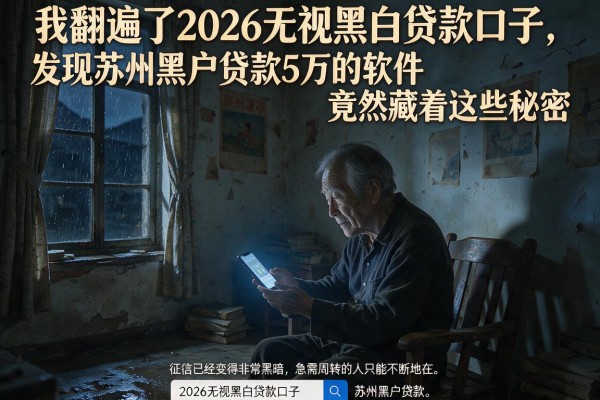 我翻遍了2026无视黑白贷款口子，发现苏州黑户贷款5万的软件竟然藏着这些秘密