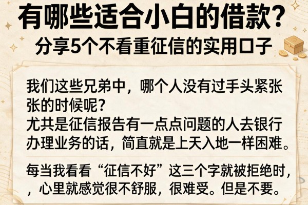 有哪些适合小白的借款？分享5个不看重征信的实用口子
