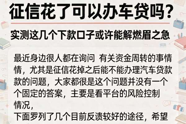 征信花了可以办车贷吗？实测这几个下款口子或许能解燃眉之急