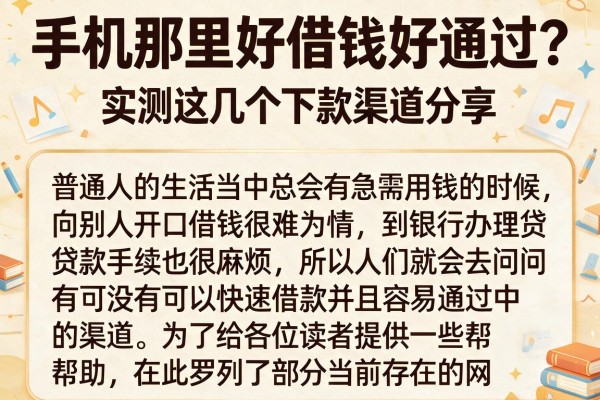 手机那里好借钱好通过？实测这几个下款渠道分享