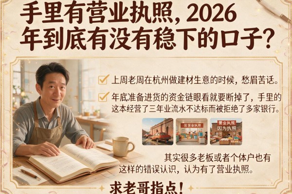 手里有营业执照,2026年到底有没有稳下的口子?求老哥指点!