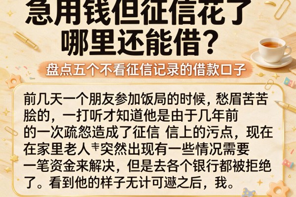 急用钱但征信花了哪里还能借？盘点五个不看征信记录的借款口子