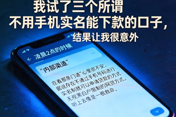 我试了三个所谓不用手机实名能下款的口子,结果让我很意外