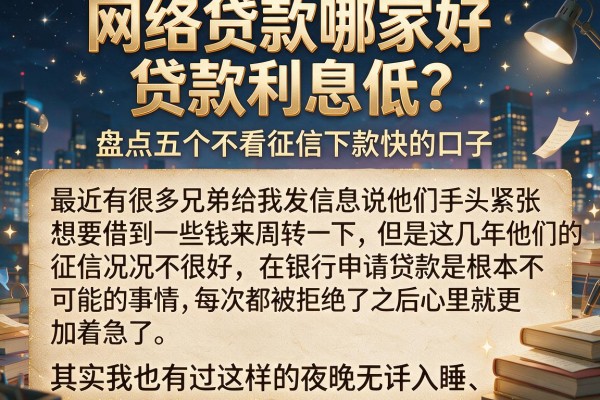 网络贷款哪家好贷款利息低？盘点五个不看征信下款快的口子