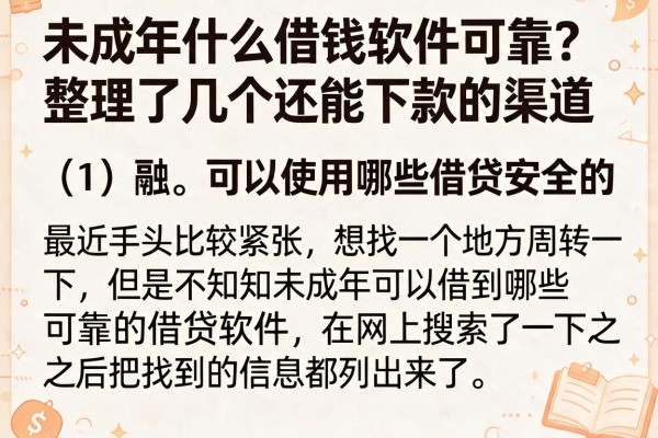 未成年什么借钱软件可靠？整理了几个还能下款的渠道