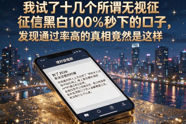 我试了十几个所谓无视征信黑白100%秒下的口子，发现通过率高的真相竟然是这样
