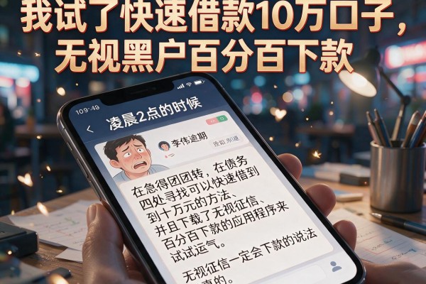 我试了快速借款10万口子，发现无视黑户百分百下款软件全是套路
